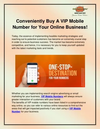 conveniently buy a vip mobile number for your