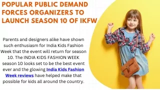 Popular Public Demand Forces Organizers To Launch Season 10 OF IKFW
