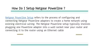 How Do I Setup Netgear Powerline _