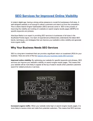 seo services for improved online visibility