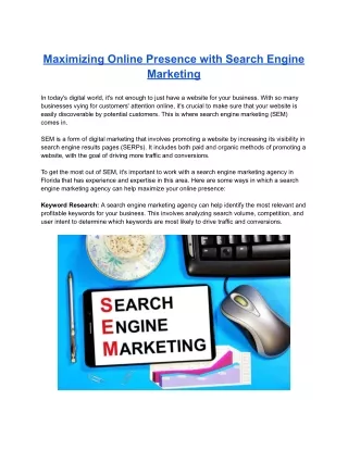 maximizing online presence with search engine