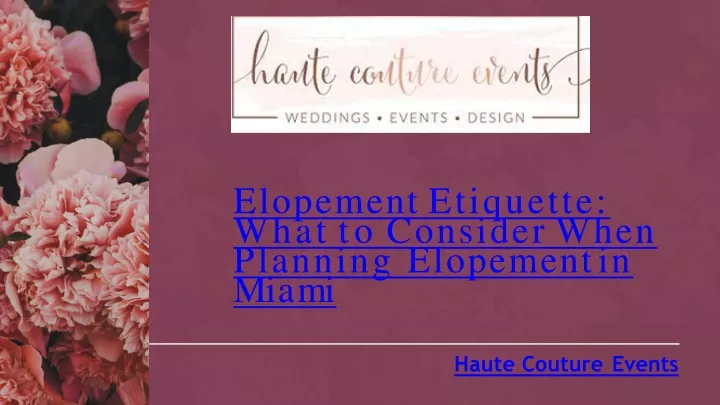 elopement etiquette