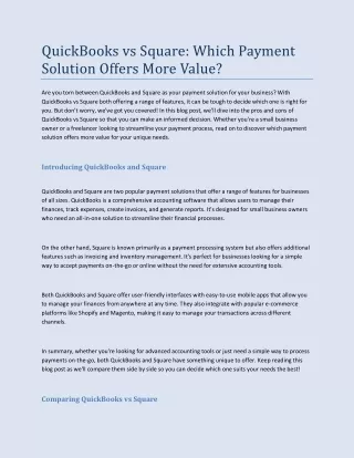 quickbooks vs square which payment solution