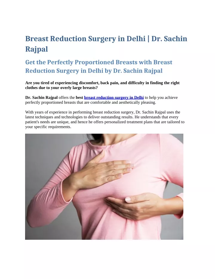 breast reduction surgery in delhi dr sachin rajpal