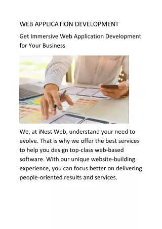 WEB APPLICATION DEVELOPMENT