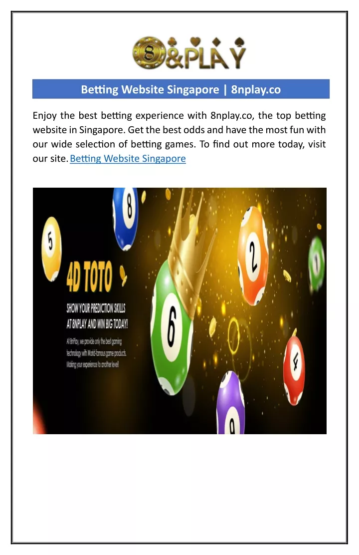 betting website singapore 8nplay co