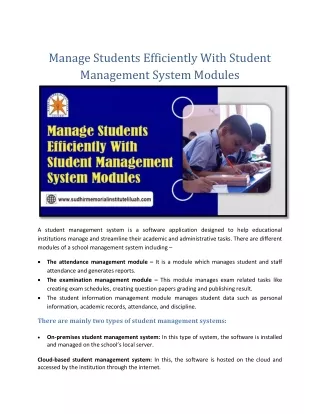 Manage Students Efficiently With Student Management System Modules