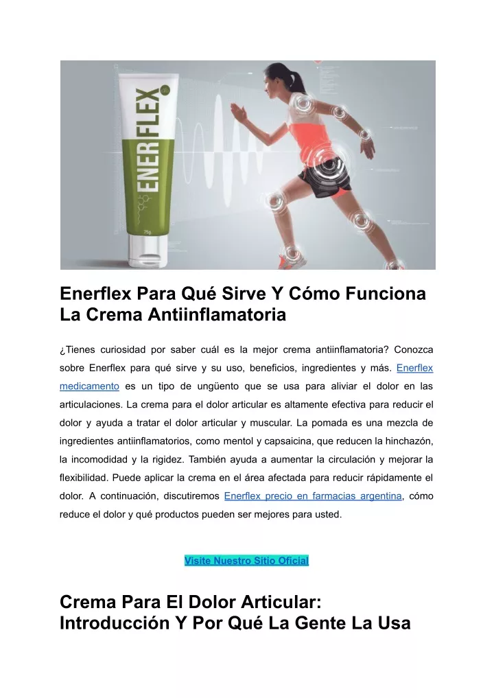 enerflex para qu sirve y c mo funciona la crema