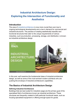 Industrial Architecture Design Exploring the Intersection of Functionality and Aesthetics