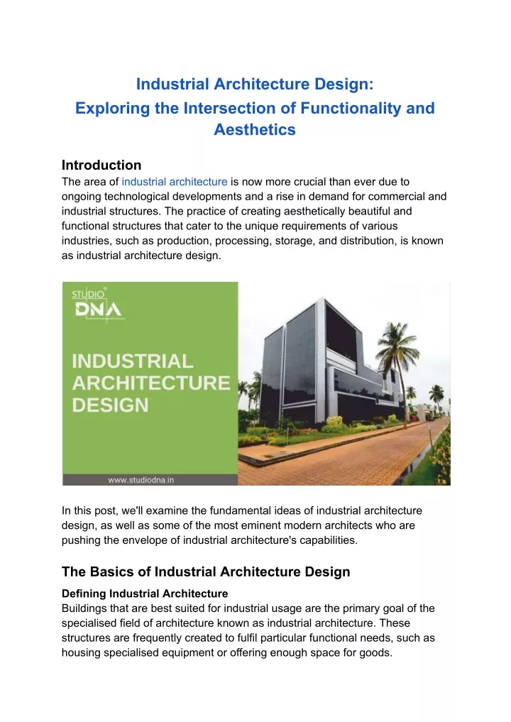 industrial architecture design exploring