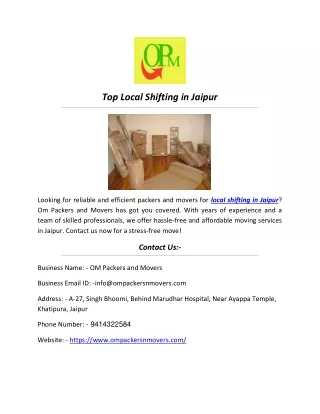 Top Local Shifting in Jaipur