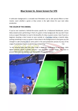Blue Screen Vs. Green Screen For VFX - Maac Secunderabad