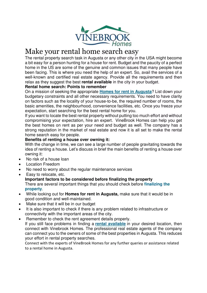 make your rental home search easy the rental