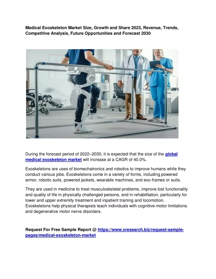 medical exoskeleton market size growth and share