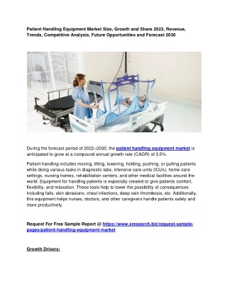 patient handling equipment market size growth
