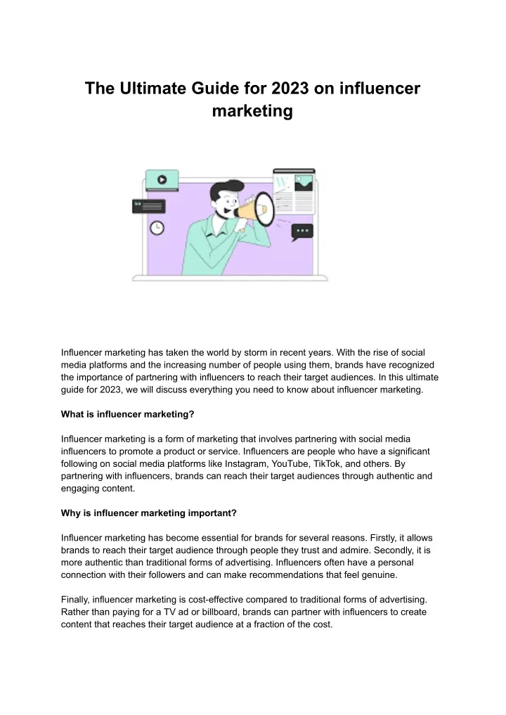 PPT   The Ultimate Guide For 2023 On Influencer Marketing PowerPoint