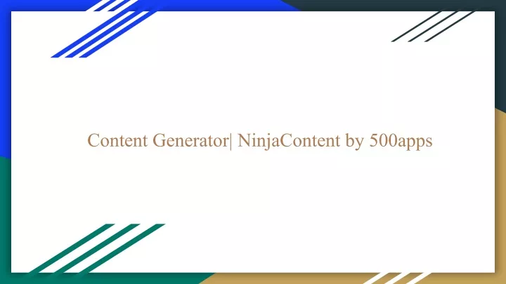 content generator ninjacontent by 500apps
