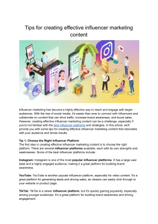 tips for creating effective influencer marketing