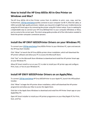 How to Install the HP Envy 6055e All-printer-assist247