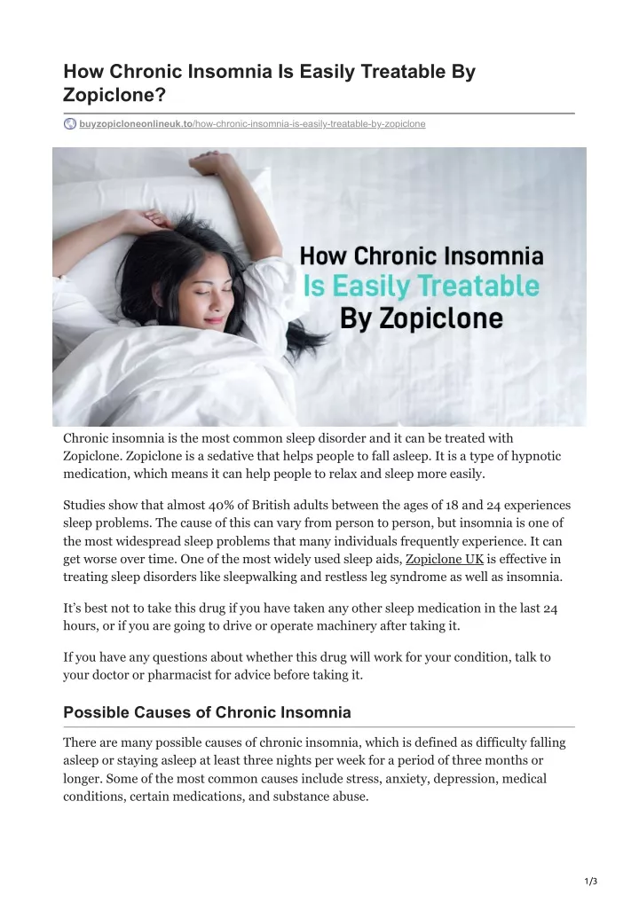 how chronic insomnia is easily treatable