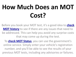 how much does an mot cost