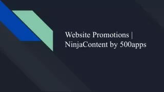 website promotions ninjacontent by 500apps