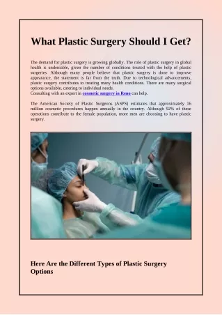 What Are the Most Popular Procedures in Plastic Surgery