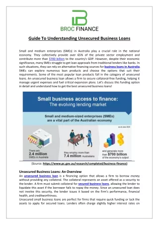 Guide To Understanding Unsecured Business Loans