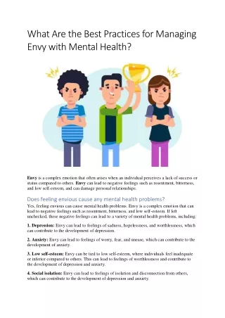 what are the best practices for managing envy