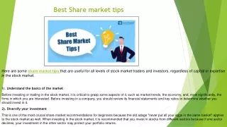 best share market tips