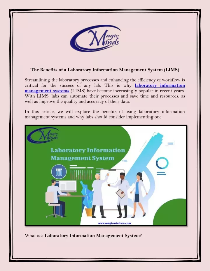 the benefits of a laboratory information