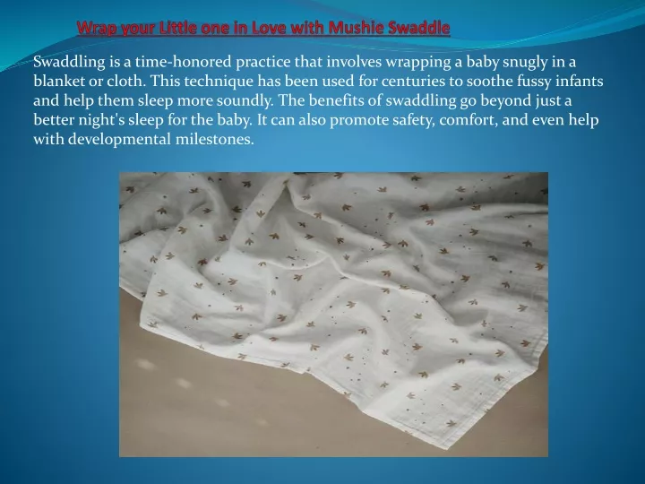 wrap your little one in love with mushie swaddle