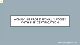 achieving professional success with pmp certification