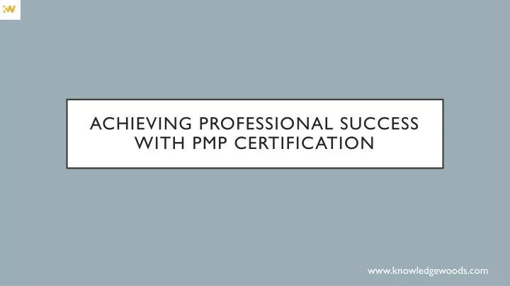 achieving professional success with pmp certification