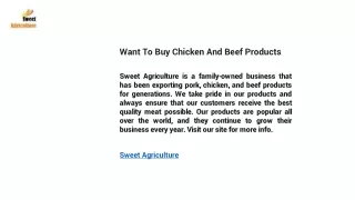 Want To Buy Chicken And Beef Products