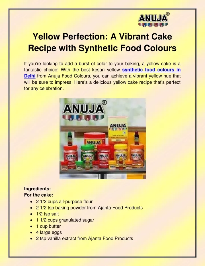 yellow perfection a vibrant cake recipe with