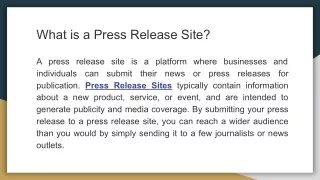 What is a Press Release Site_