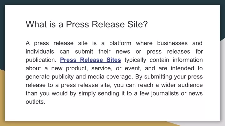 what is a press release site