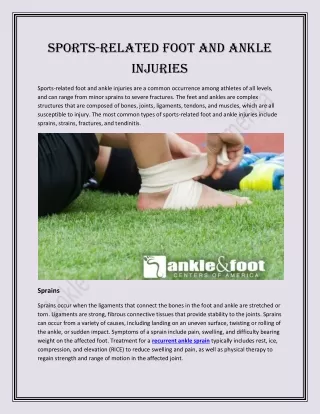 Sports Related Foot Injuries
