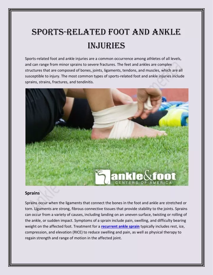 sports related foot and ankle injuries