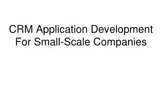 crm application development for small scale companies