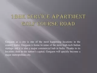 1BHK Service Apartment Golf Course Road