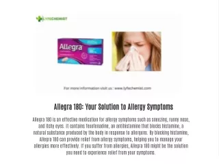 Say Goodbye to Allergy Symptoms with Allegra 180: Your All-in-One Solution