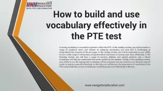 How to build and use vocabulary effectively in the PTE test