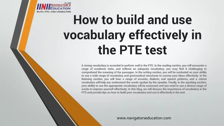 how to build and use vocabulary effectively in the pte test