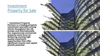 Investment Property for Sale UK, Europe & internationally
