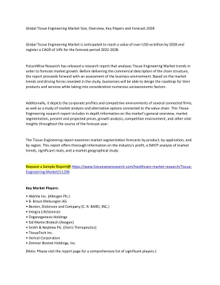 global tissue engineering market size overview