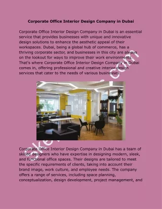 Corporate Office Interior Design Company in Dubai