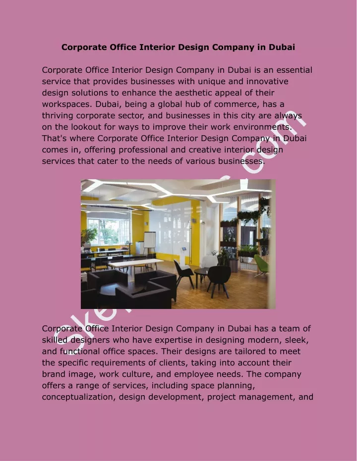 corporate office interior design company in dubai