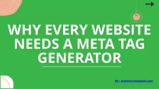 Why Every Website Needs A Meta Tag Generator